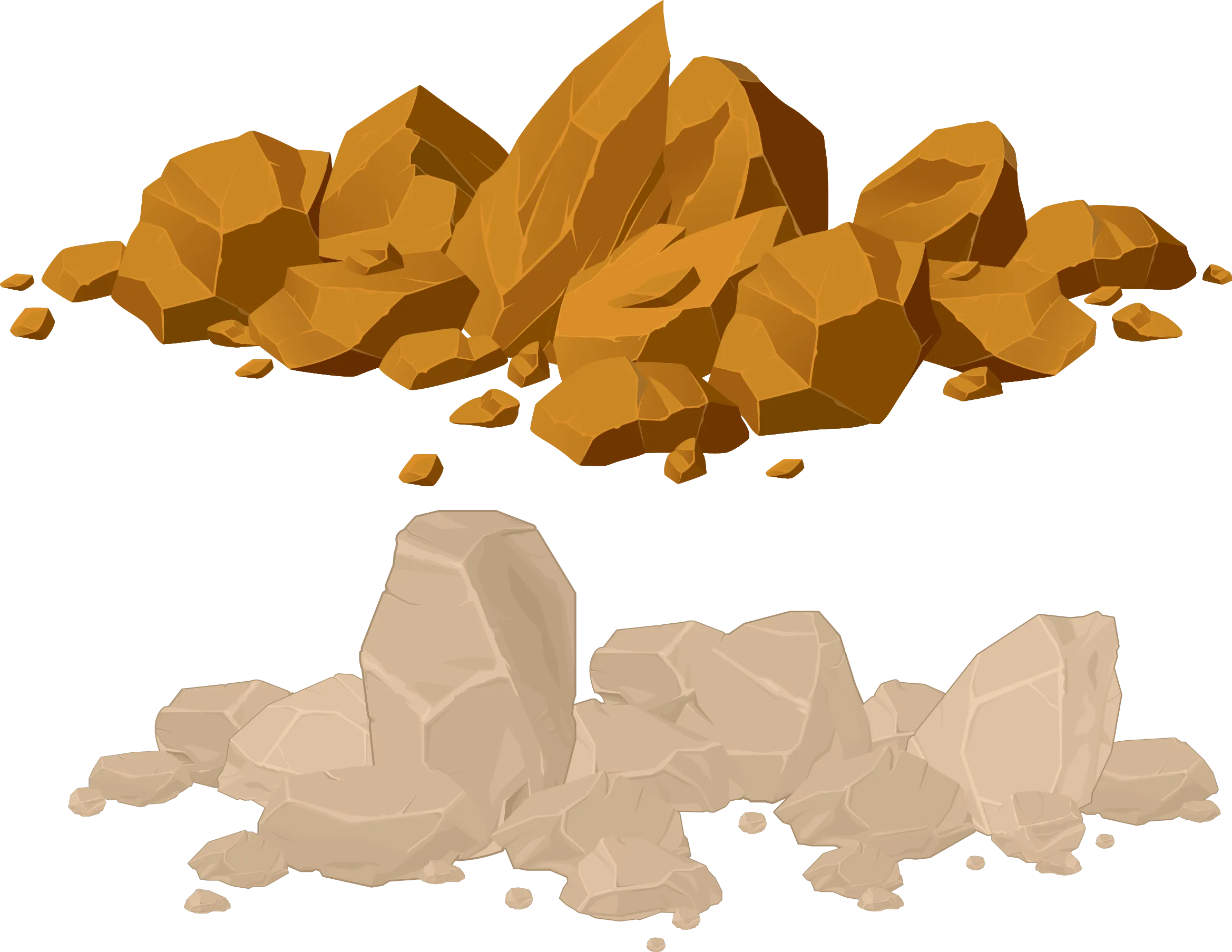 Rock Boulder Illustration, Muck rock material gravel stones, leaf, stone, cartoon png
